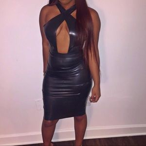 House of cb dress latex dress